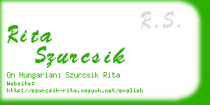 rita szurcsik business card